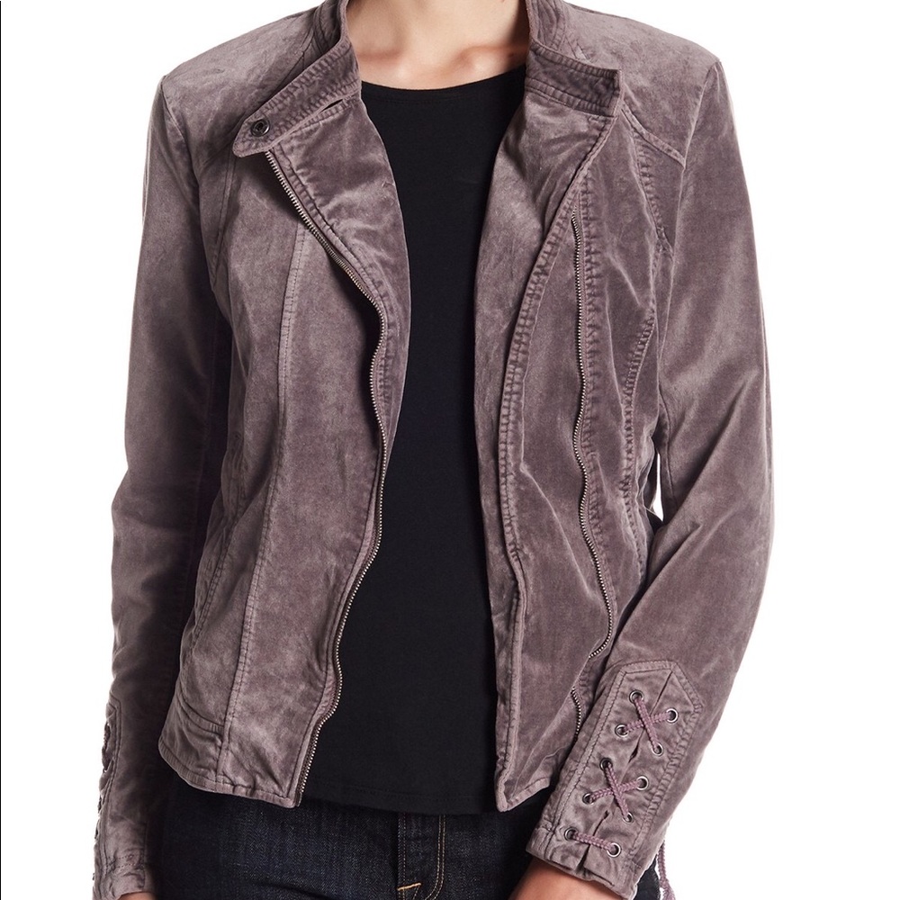 Blanc Noir Asymmetrical Velvet Jacket